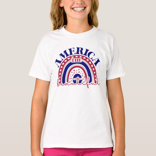 Amerika Schöner Regenbogen T-Shirt (Vorderseite)