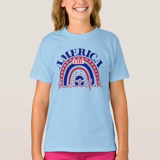 Amerika Schöner Regenbogen T-Shirt (Vorderseite)