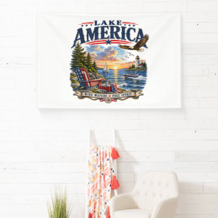 Amerika-Seeleopard Sonnenuntergang Patriotischer A Banner
