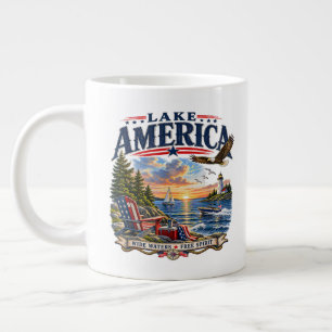 Amerika-Seeleopard Sonnenuntergang Patriotischer A Jumbo-Tasse