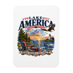 Amerika-Seeleopard Sonnenuntergang Patriotischer A Magnet