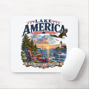 Amerika-Seeleopard Sonnenuntergang Patriotischer A Mousepad