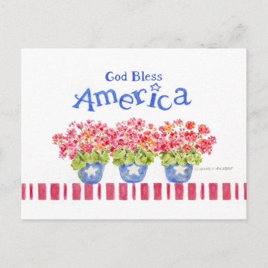 Amerika Segen Geranium Pots Postkarte (Vorderseite)