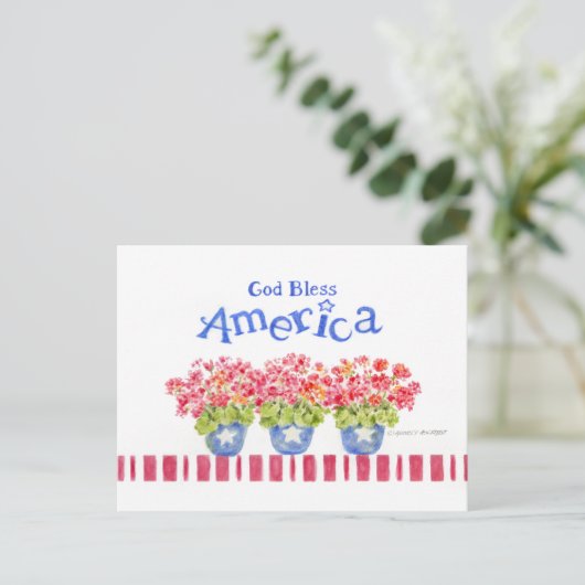 Amerika Segens Geranium-Töpfe Postkarte (Stehend Vorderseite)