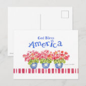 Amerika Segens Geranium-Töpfe Postkarte (Vorne/Hinten)