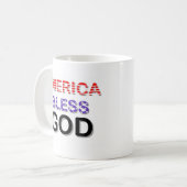 Amerika segnet Gott Kaffeetasse (Vorderseite Links)