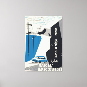 Amerika sehen - New Mexico Vintage-Reiseplakat Leinwanddruck