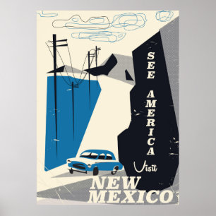 Amerika sehen - New Mexico Vintage-Reiseplakat Poster