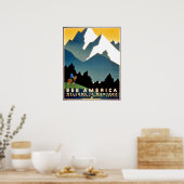 Amerika sehen, willkommen in den Montana-Bergen, V Poster (Küche)