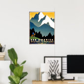 Amerika sehen, willkommen in den Montana-Bergen, V Poster (Heimbüro)