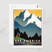 Amerika sehen, willkommen in den Montana-Bergen, V Postkarte (Vorne/Hinten)