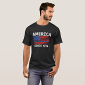 Amerika Seit 1776 Flag Amerika 4. Juli T-Shirt (Vorne ganz)