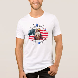 Amerika seit 1776 mit Flagge, Adler & Sternen Tri-Blend Shirt