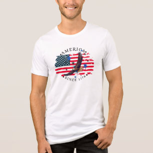 Amerika seit 1776 mit Flagge/Schwebender Adler/Ste Tri-Blend Shirt