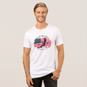 Amerika seit 1776 mit Flagge/Schwebender Adler/Ste Tri-Blend Shirt (Vorderseite voll)
