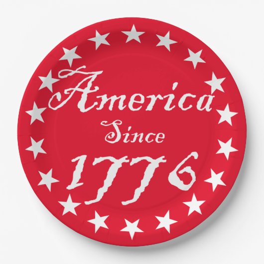 Amerika seit 1776 pappteller (Vorderseite)