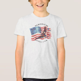 Amerika seit 1776 Wasserfarben-Flagge/S.Adler/Ster Tri-Blend Shirt