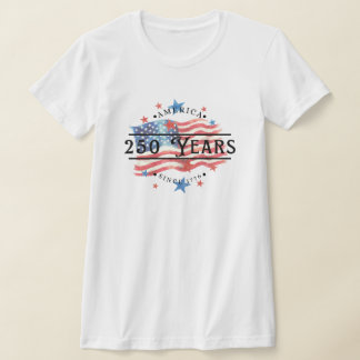 Amerika seit 1776 Watercolor-Flagge & Sterne Damen T-Shirt