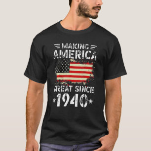 Amerika seit 1940 Flag Retro Bir T-Shirt