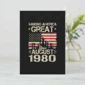 Amerika seit August zum Geburtstag als Geschenk ma Einladung (Stehend Vorderseite)