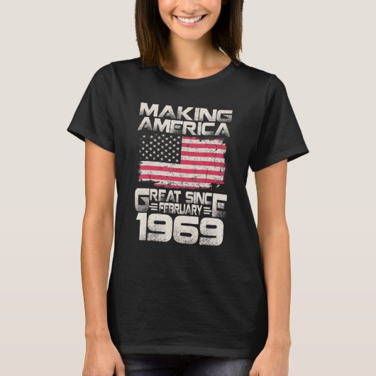 Amerika seit Februar 1969 53. Geburtstag T-Shirt (Vorderseite)