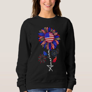 Amerika Sonnenblume 4. Juli Unabhängigkeitstag-Pat Sweatshirt