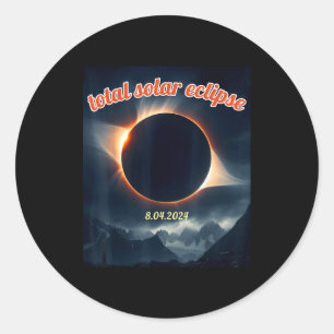 Amerika Sonnenfinsternis Texas 4.8.24 totale Sonne Runder Aufkleber