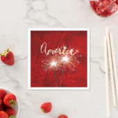 Amerika Sparkler auf Red Leather Serviette (Beispiel)