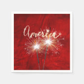 Amerika Sparkler auf Red Leather Serviette (Vorderseite)