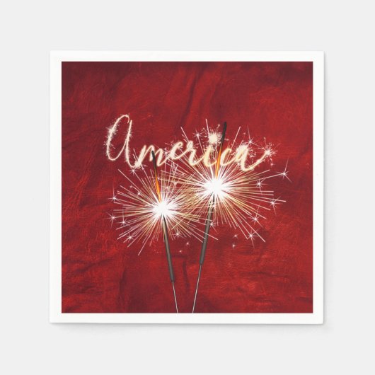Amerika Sparkler auf Red Leather Serviette (Vorderseite)