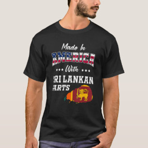 Amerika Sri Lanka Teile Sri Lanka Karte USA Flagge T-Shirt