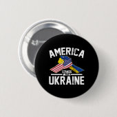 Amerika steht hinter der Ukraine Ukrainisch-Amerik Button (Vorne & Hinten)