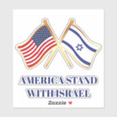Amerika steht mit der israelischen Fahne Aufkleber (Blatt)