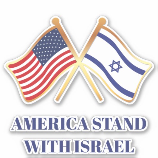 Amerika steht mit der israelischen Fahne Aufkleber (Vorderseite)