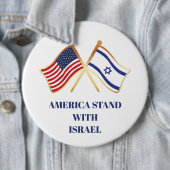 Amerika steht mit der israelischen Fahne Button (Beispiel)