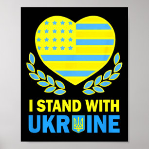Amerika Steht Mit Ukraine Shirt Ukrainisch Usa Fla Poster