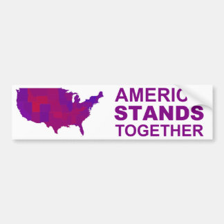 Amerika steht zusammen - Zentrums-/gemäßigter Gang Autoaufkleber