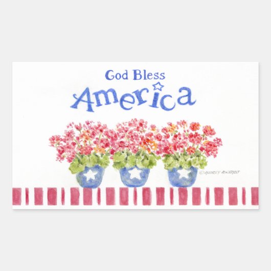 Amerika Sticker Gott segne Blume Pots (Vorderseite)