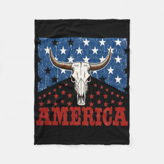 Amerika Stierschädel USA-Flagge 4. Juli Unabhängig Fleecedecke