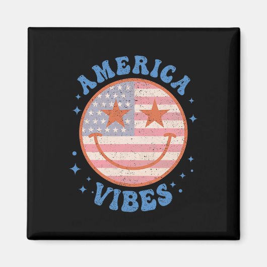 Amerika Stimmung Glückliches Gesicht Lächeln Ameri Magnet (Vorne)