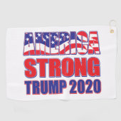 Amerika Strong - Trump 2020 Golfhandtuch (Horizontal)