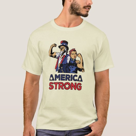 AMERIKA STRONG - UNCLE SAM - ROSIE THE RIVETER T-Shirt (Vorderseite)