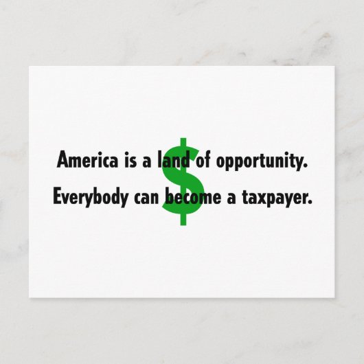 Amerika Taxpayer Postcard Postkarte (Vorderseite)