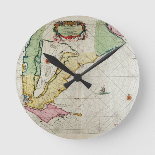 Amerika, Teller 17 von 'Le Nouveau et Grand Illumi Runde Wanduhr (Vorderseite)