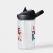 Amerika Text und Sterne Farbige Gestaltung Trinkflasche (Links)