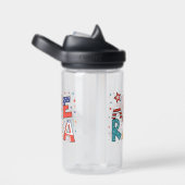 Amerika Text und Sterne Farbige Gestaltung Trinkflasche (rechts)