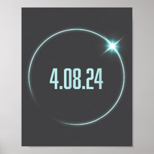 Amerika Totalität Lustig 4.08.24 Totale Sonnenfins Poster