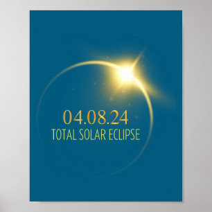 Amerika Totalitäts-Sonnenfinsternis 2024 4.08.24 Z Poster