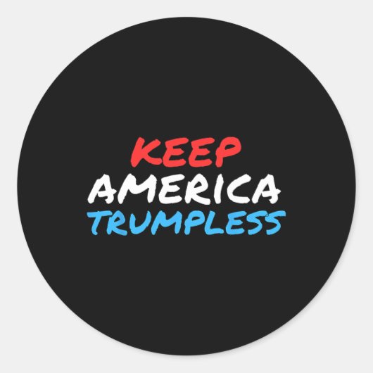 Amerika Trumless Funny Anti-Trump Apparel Runder Aufkleber (Vorderseite)