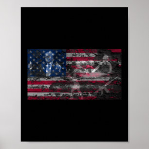 Amerika Trump 2a Waffen Gott Land Bibel Kreuz Poster